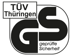 Produkt posiada certyfikat TUV Thuringen, GS